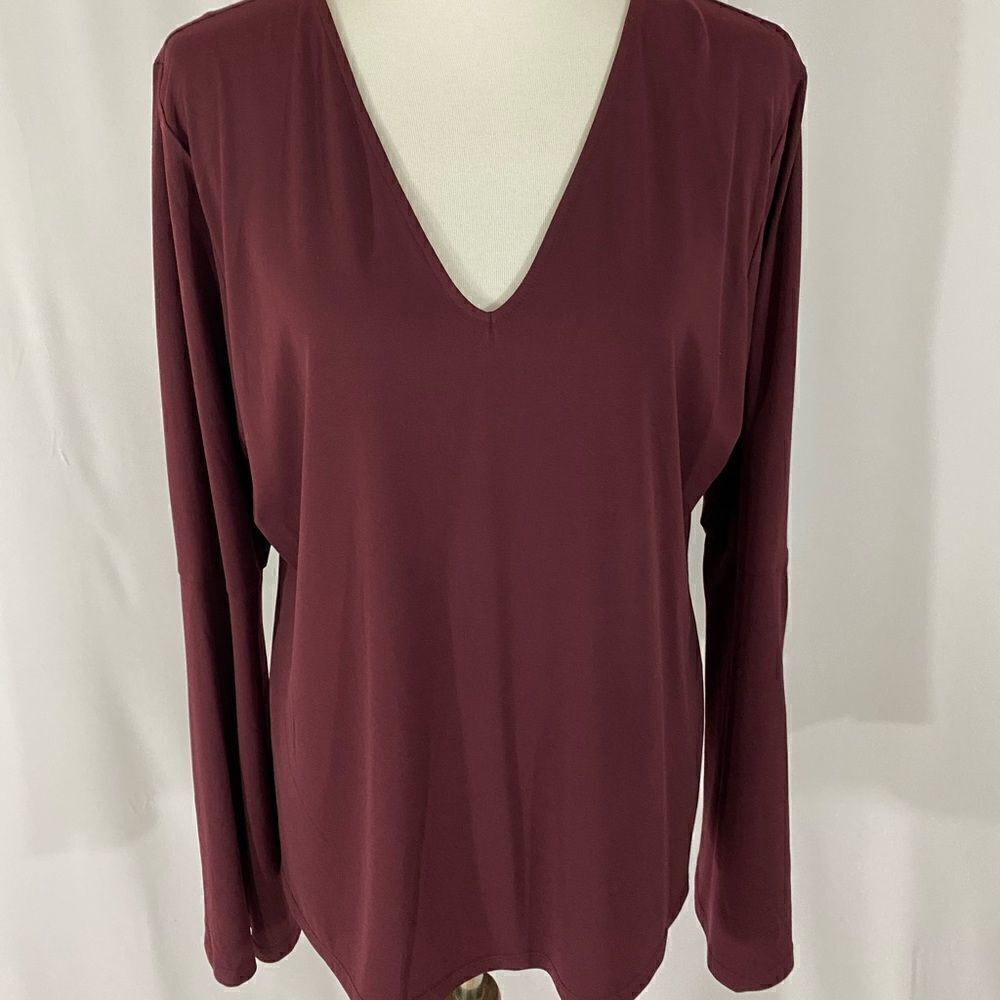 NWT Alex Marie V Neck Plum Color Top